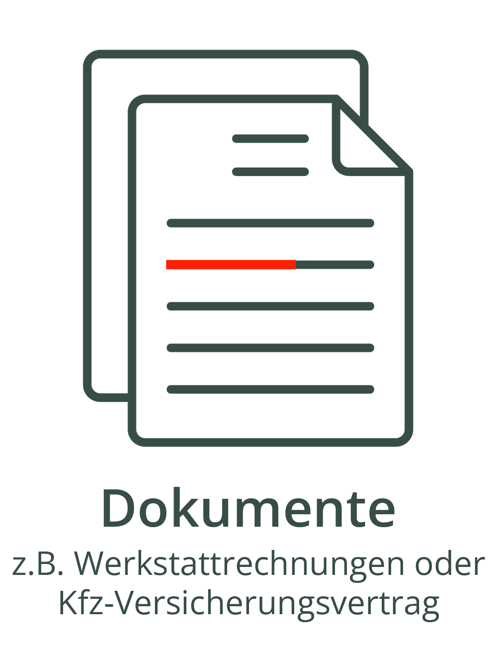 Dokumente Icon mit Schrift