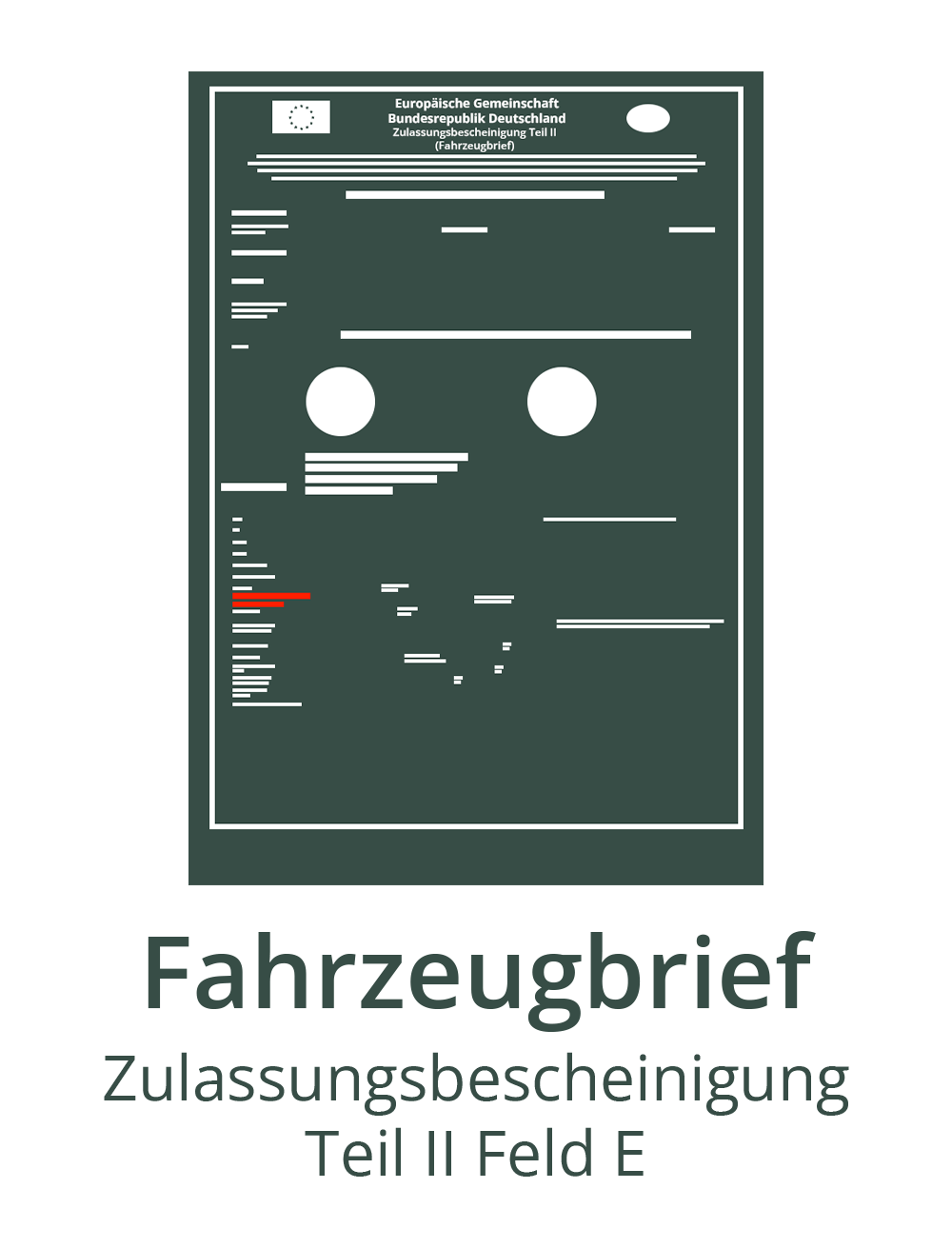 Fahrzeugbrief Icon mit Schrift
